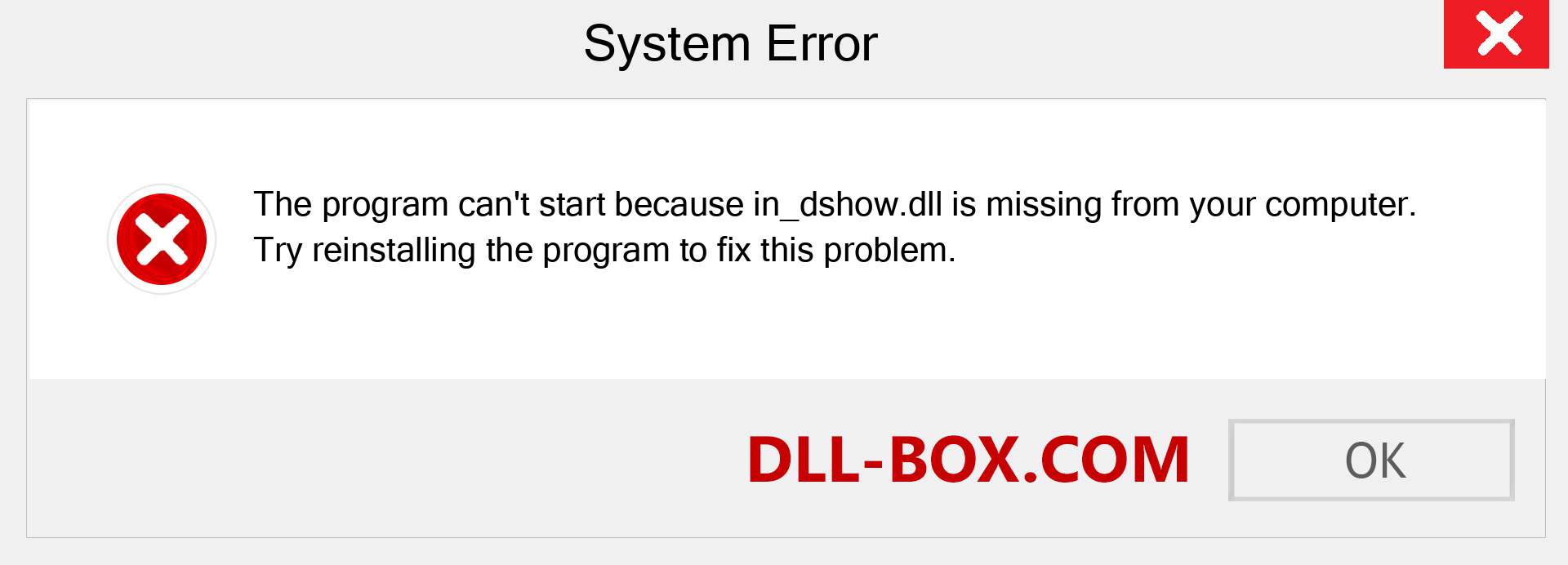 in_dshow.dll file is missing?. Download for Windows 7, 8, 10 - Fix  in_dshow dll Missing Error on Windows, photos, images